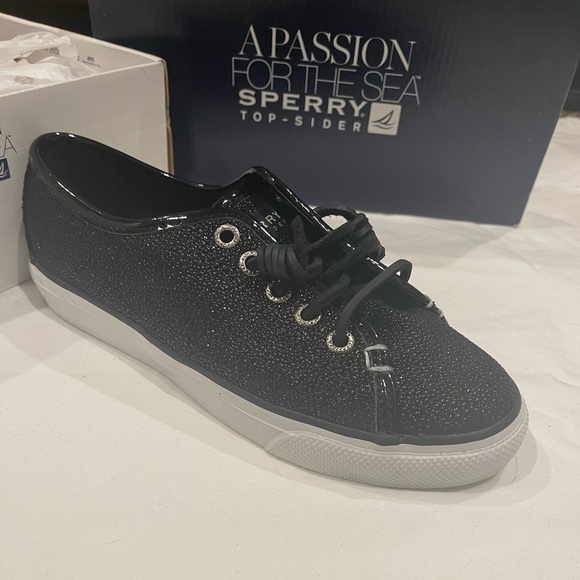 Woman’s Sperry topsiders glitter black size 5.5 - Picture 8 of 14